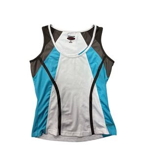 Bolle Tank Top Womens Small Blue White Brown Colorblock Performance Athletic